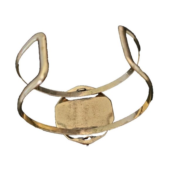 Chloe & Isabel Cuff Bracelet, Black Faceted Center Glass Stone, Pave Crystals - Picture 3 of 7